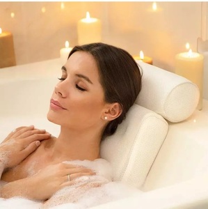 2023 gran oferta <span class=keywords><strong>almohada</strong></span> de diseño 3D malla transpirable PVC 6 Ventosa con gancho de plástico spa relajación cabeza impermeable suave <span class=keywords><strong>almohada</strong></span> de baño - Product Image 2