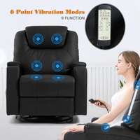 Canapé inclinable noir LEYNVO avec porte-gobelets, pour cinéma maison, motorisé et électrique