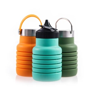 Botella de Agua Plegable a Prueba de Fugas, Botella Deportiva Plegable Reutilizable de Silicona para Viajes al Aire Libre, Gimnasio, Campamento, <span class=keywords><strong>Senderismo</strong></span> - Product Image 5