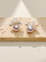 Boucles d'oreilles clous haut de gamme en laiton, motif feux d'artifice perlés, tendance pour accessoires quotidiens