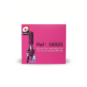 MNJ Electric Hair Brush Round Barrel 25mm Heat Styling Tool For Curling And Volume 12Pcs Set - Product Image 1