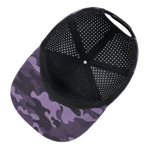 Casquette de camionneur camouflage 6 panneaux OEM Performance Outdoor Headwear, casquette snapback découpée au laser avec construction durable, casquettes camouflage personnalisées - Product Image 4