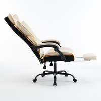 Chaise de bureau de direction moderne de luxe Repose-pieds inclinable confortable Design pivotant ergonomique en cuir synthétique extensible
