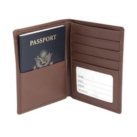 Tout nouveau produit personnalisé étanche en cuir véritable porte-passeport portefeuille de voyage