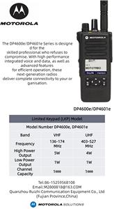 Radio Portátil Original DP4601e AES256 VHF/UHF DMR de Alta Potencia a Prueba de Explosiones - Product Image 5