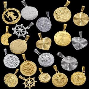 Logotipo personalizado <span class=keywords><strong>Hamsa</strong></span> mano colgante PVD 18K oro Acero inoxidable mujeres hombres joyería corazón lirio colgantes y dijes para collar DIY - Product Image 5