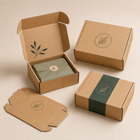 Individuell Bedruckte Flache Verpackungsbox Wellpappe Gestanzte Faltbare Kraft-Versandbox