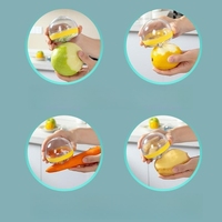 Éplucheur de fruits manuel avec récipient de rangement, forme ronde, outil pour éplucher les citrons, mangues, pommes, éplucheur de peau de fruits