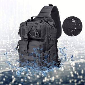 กระเป๋าเป้สะพายหลังแบบยุทธวิธี Factory Tactical Sling Backpack Rover พร้อมสายสะพายไหล่ EDC Molle Assault ผลิตจากโพลีเอสเตอร์ มีซิปและหัวเข็มขัด ช่องใส่คอมพิวเตอร์ เหมาะสำหรับการปั่นจักรยาน - Product Image 5