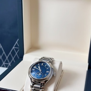 Nouvelle montre mécanique Longinesing 2026 avec cadran circulaire bleu, index des heures en diamant, bracelet étanche, calendrier, en acier inoxydable - Product Image 3