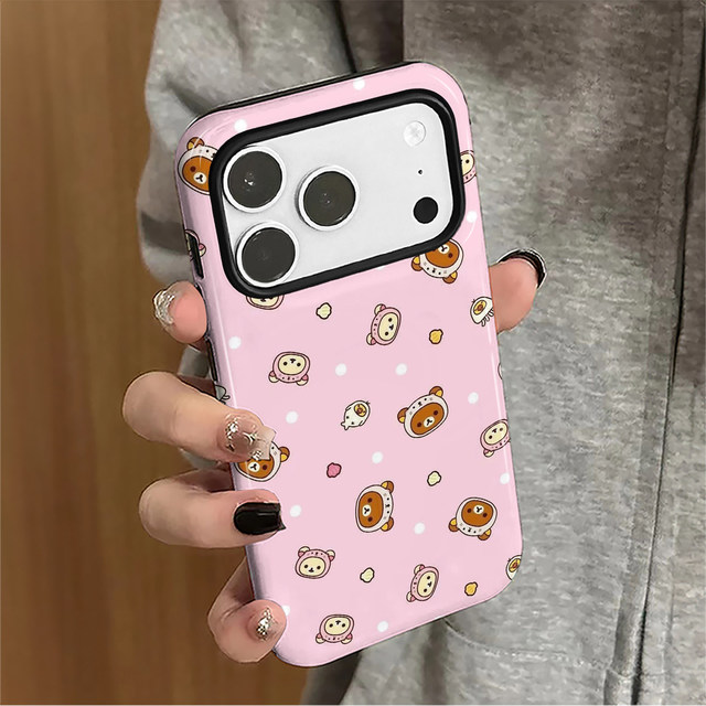 Cute Bear Is Suitable for IPhone17ProMax Mobile Phone Case, All-inclusive Anti-drop Protective Case for MenandWomen's New Lenses