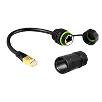 Connecteur RJ45 blindé STP à montage sur panneau, étanche avec câble, prise femelle, connecteur Ethernet étanche