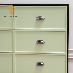 <span class=keywords><strong>Commode</strong></span> en bois vert clair moderne avec poignées chromées, <span class=keywords><strong>commode</strong></span> à 6 tiroirs, armoire de rangement moderne pour chambre à coucher - Product Image 3