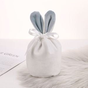 Creative <b>Rabbit</b> Ear Wedding Flannelette Bag Decorative <b>Gift</b> Candy Velvet Drawstring Pouches Jewelry Storage Bags - Product Image 3