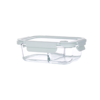 Boîte à lunch en verre borosilicate avec compartiments séparés, résistante aux fuites, compatible micro-ondes, idéale pour la préparation des repas et la rentrée scolaire - Offre Spéciale