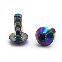Boulons en titane M5X12mm et M5X15 Vis à tête de parapluie Torx pour pièces de moto