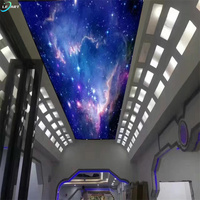 Dalles de plafond pop home decor suspendues flexibles galaxy led pour la décoration intérieure