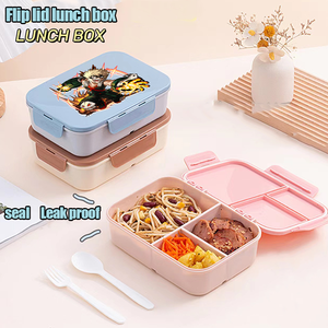 Boîte à lunch <span class=keywords><strong>My</strong></span> <span class=keywords><strong>Hero</strong></span> <span class=keywords><strong>Academia</strong></span> avec couvercle rabattable, boîte à lunch de pique-nique, boîte à lunch séparée Bakugou Katsuki, livrée avec des couverts, boîte bento - Product Image 3