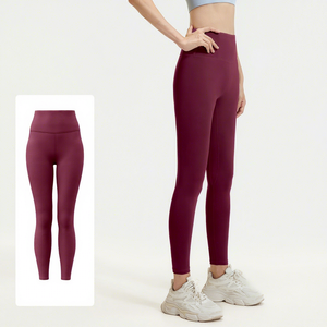 <span class=keywords><strong>2026</strong></span> Ju Yi Tang Europese Amerikaanse Solid Spandex/Polyester Lange, naadloze dames fitness yogabroek met buikcontrole, perzikkleurig - Product Image 1