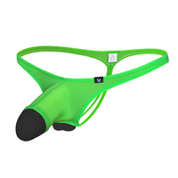 Culotte string pour homme en Spandex/Nylon, confortable, unie, sexy, taille basse, avec poche personnalisée et respirante