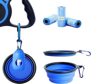 Multifunctional Luxury Solid Nylon Retractable Pet Belt with <b>LED</b> Light Poo Bag Dispenser & Food Storage - Product Image 5