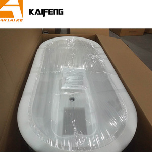 Baignoire autoportante en acrylique Lucite à coins cannelés KF-786-H 1700 mm, design intemporel, <span class=keywords><strong>spa</strong></span> luxueux pour la salle de bain à domicile - Product Image 5