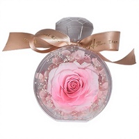 Rose Éternelle Préservée en Acrylique, Ornement de Bouteille de Parfum, Décoration Intérieure Élégante, Coffret Cadeau, Roses Éternelles pour Noël et la Saint-Valentin