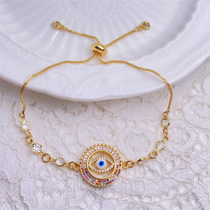 Pulsera <span class=keywords><strong>de</strong></span> Lujo Turca con Ojo Turco Azul, Amuleto <span class=keywords><strong>de</strong></span> Protección <span class=keywords><strong>de</strong></span> la Suerte, Cadena <span class=keywords><strong>de</strong></span> Eslabones <span class=keywords><strong>de</strong></span> Cristal CZ, Hecha a Mano, Regalo <span class=keywords><strong>de</strong></span> Aniversario <span class=keywords><strong>para</strong></span> Ella - Product Image 2