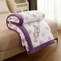Couette en tissu minky à pois, douce et moelleuse, imprimée, lavable en machine, couette chaude pour l'hiver, pour la maison et la chambre à coucher