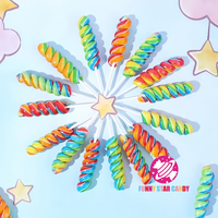 Chinois Halal Arc-En-Lolly Bâton En Gros Doux Assortiment De Fruits Saveur Spirale Twist Bonbons Durs Sucette