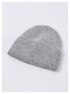 Bonnet en tricot unisexe chaud en fourrure de lapin couleur unie pour l'automne et l'hiver, logo personnalisé disponible - Product Image 6
