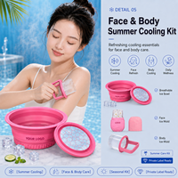 Juego de Herramientas de Belleza para Terapia de Hielo Personalizadas al por Mayor: Cuenco Facial de Silicona para Hielo, Molde para Cubitos de Hielo Facial y Masajeador de Cuero Cabelludo Refrescante para Cuidado con Hielo