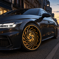 Jantes forgées 3 pièces Gold Turbine Swirl 18x9 5x114.3 ET30 6061 T6 personnalisées à déport profond pour Honda