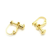 Clip de boucle d'oreille à vis plaqué or 18 carats en acier inoxydable, vente en gros, accessoires de bijoux à bricoler soi-même