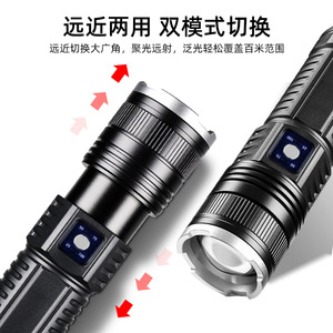 ไฟฉาย LED แบบชาร์จไฟได้ 3000Mh อลูมิเนียมอัลลอยด์ ซูมได้ สำหรับตั้งแคมป์ ฉุกเฉิน พกพาในชีวิตประจำวัน - Product Image 4