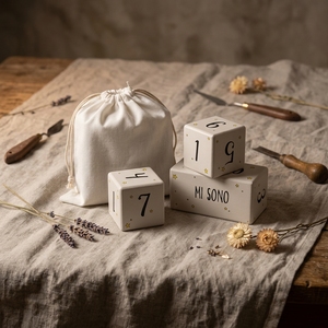Custom <strong>Personalised</strong> DIY <strong>Toy</strong> Baby Milestone Blocks Non Toxic <strong>Wooden</strong> Age Blocks for 5 to 7 Years Baby Pictures Photo Props - Product Image 1