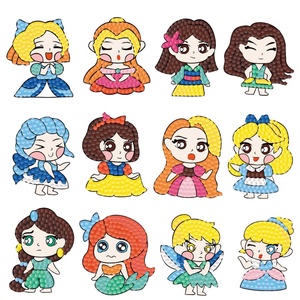 Kits de peinture diamant DIY sur le thème du transport, autocollants créatifs pour l'apprentissage ciblé, animaux de dessin animé et nature, pour les 4-12 ans, jouets à coller - Product Image 2