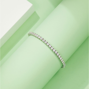 Fine Jewelry Hip Hop 925 Sterling Silver VVS Moissanite Diamond Cluster Iced Out Tennis Chain bracciale collana per <span class=keywords><strong>uomo</strong></span> donna - Product Image 6