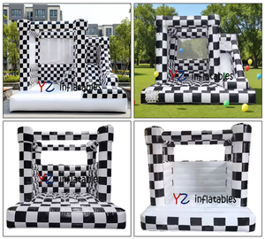 Château gonflable à thème course automobile blanc et noir à carreaux 4x4 à vendre, location pour fêtes, château gonflable à carreaux <span class=keywords><strong>Casa</strong></span> Race - Product Image 3