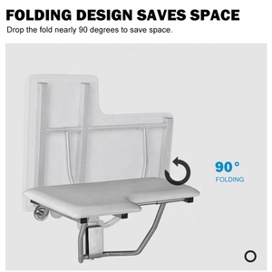 Siège de <span class=keywords><strong>douche</strong></span> en acier inoxydable robuste, support mural, salle de bain intérieure domestique, <span class=keywords><strong>fauteuil</strong></span> de <span class=keywords><strong>douche</strong></span> pliable pour personnes âgées - Product Image 5
