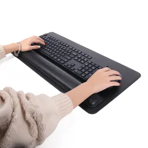 New Product Arrival Custom Design Logo Office Table Gaming Mouse pad PU Leather Mouse Mat Pad Keyboard Wrist Rest with Rubber