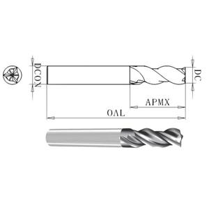 Fresa de aluminio de 3 filos, 10 mm de diámetro, vástago recto, 6061/7075, alta eficiencia, hélice variable, sin recubrimiento, para ODM/OEM - Product Image 1