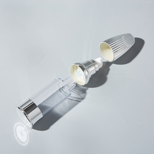 Flacon pompe airless de luxe 15ml 30ml 50ml avec capuchon parapluie, contenant cosmétique sous vide pour fond de teint, sérum, lotion, capuchon argenté - Product Image 2