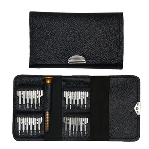 25 In 1 Screwdriver Set Chrome Vanadium Steel Aluminum Alloy Handle Mobile Phone Repair <b>Tools</b> With <b>Leather</b> Case - Product Image 2