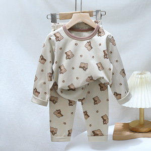 Conjunto de Pijamas Infantiles de Otoño JYS, Ropa Interior de Algodón Suave Leica para Bebés, Ropa con Estampado de Dibujos Animados al por Mayor, Ropa de Casa para Niños y Niñas - Product Image 5