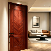Porte battante sans cadre en aluminium imitation bois, écologique, étanche et insonorisée pour hôtel, appartement, villa, chambre intérieure