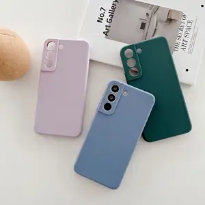Solid Color Soft Silicone Phone Case For Samsung S21 Ultra A50 A30 A10S A20S A52 A72 Shockproof Phone Case