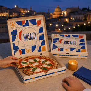 Boîtes à pizza en <span class=keywords><strong>carton</strong></span> ondulé mat écologiques <span class=keywords><strong>de</strong></span> 8 à 16 pouces, impression personnalisée, plateau à miettes carré blanc avec logo, vente en gros - Product Image 2