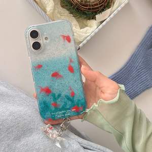 การออกแบบ KOI สี<span class=keywords><strong>ฟ</strong></span>้าไล่ระดับสีแบบพรีเมี่ยมสำหรับ Apple iPhone 16 15 PRO MAX 14เคสโทรศัพท์ TPU กลิตเตอร์แรงบันดาลใจในรูปแบบ XR - Product Image 1