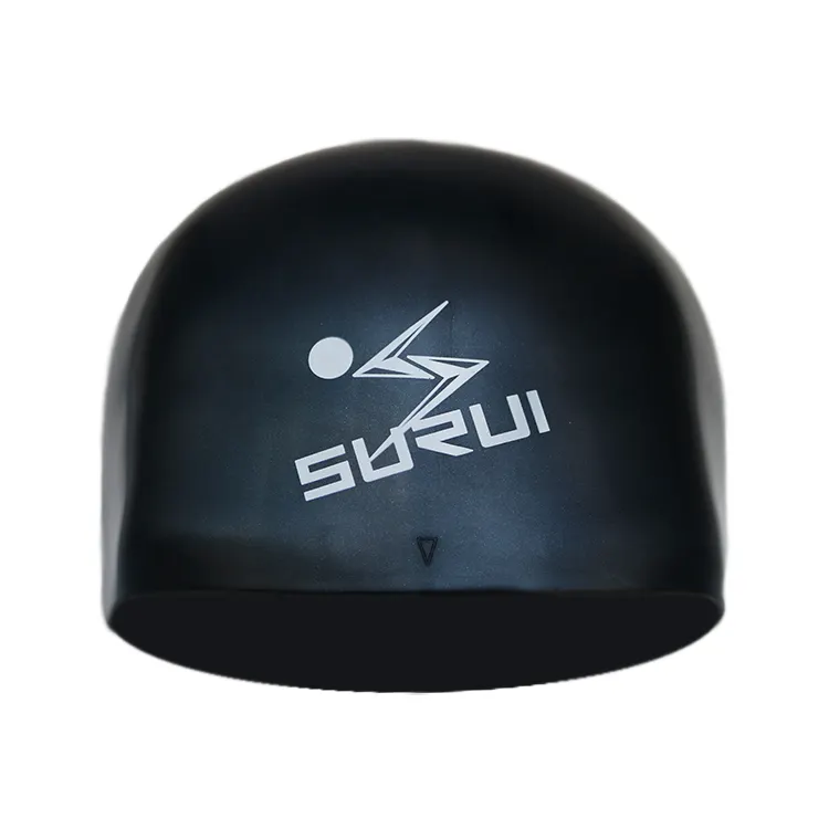 Logotipo personalizado espesar silicona sin gorra cúpula de la competencia de natación de silicona tapa